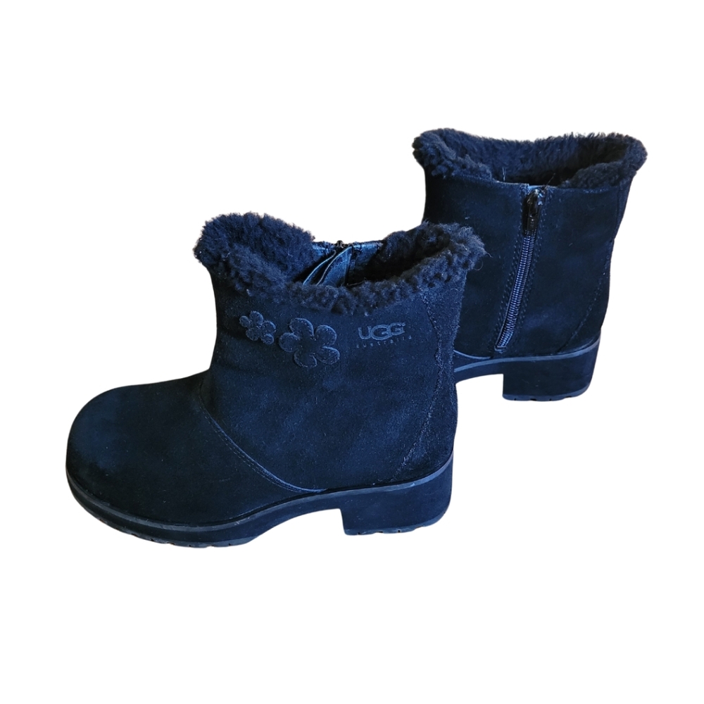 UGG Ankle Boots With Sheepskin Lining Sz 7 Black